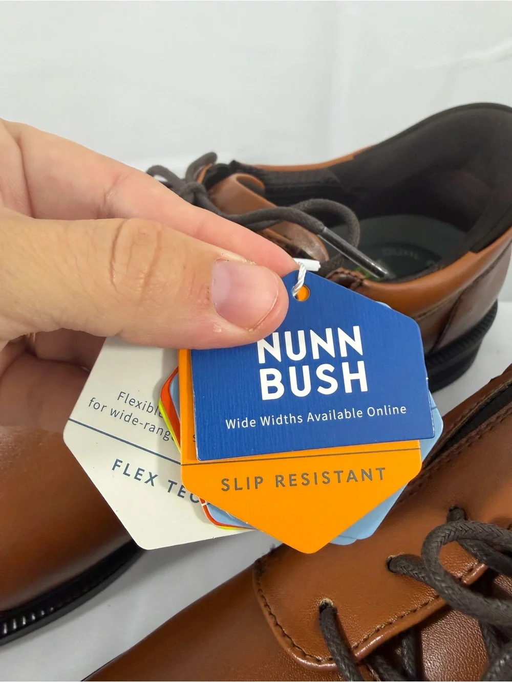 NWT Nunn Bush Men's Size 14 Brown Classic Cap-Toe Derby Dress Shoes